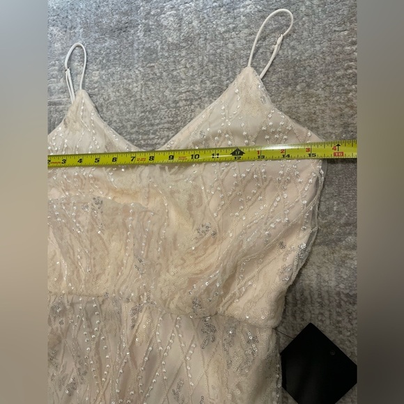 NWT Soieblu Stunning Champaign Blush Sequin Maxi Dress Sz Small Formal Occasion - Picture 12 of 16